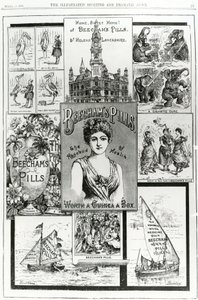 Publicité pour les pilules Beechams, le bouton de rose de la santé, 1890 - English School