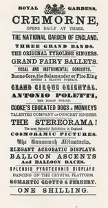 Publicité pour les Jardins de Cremorne - English School