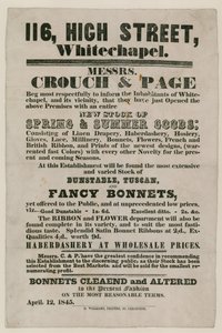 Publicité pour Crouch and Page, 116 High Street, Whitechapel - English School