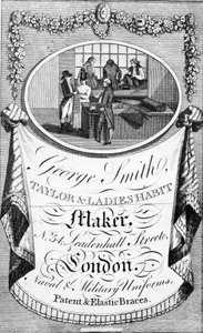 Publicité pour George Smith, tailleur et créateur de vêtements pour dames - English School