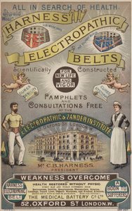 Publicité pour les ceintures électropathiques de Harness - English School