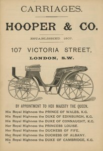 Publicité pour les carrosses Hooper & Co - English School