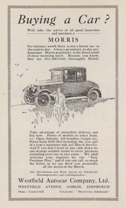Publicité pour les voitures Morris, 1926 - English School