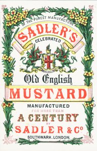 Publicité pour la vieille moutarde anglaise de Sadlers - English School