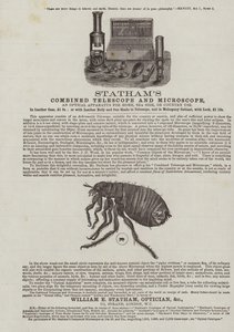 Publicité pour le télescope et microscope combinés de Stathams - English School