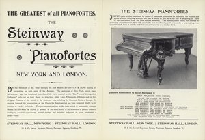 Publicité pour les pianos Steinway - English School