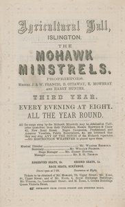 Publicité pour les Mohawk Minstrels au Hall agricole - English School