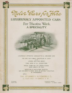 Publicité pour la location de voitures de la St James