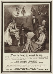 Publicité pour le gramophone Aeolian Vocalion - English School