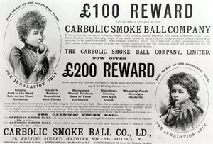 Publicité pour la Carbolic Smoke Ball Company, 1893