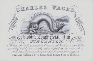 Publicité pour le Dolphin Inn, Wincanton, Somerset - English School