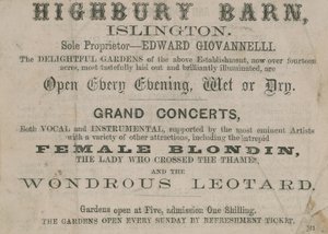 Publicité pour la taverne de Highbury Barn - English School