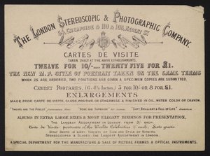 Publicité pour la London Stereoscopic and Photographic Company - English School