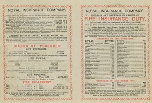 Publicité pour la Royal Insurance Company - English School