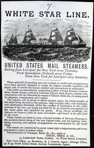 Publicité pour la White Star Line, 1876 - English School