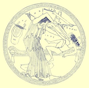 Aedon tue Itys, illustration de "Greek Vase Paintings" par J. E. Harrison et D. S. MacColl, publié en 1894