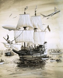 Alan Villiers recrée le Mayflower des Pères pèlerins et navigue à travers l
