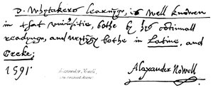 Alexander Nowell, éminent théologien - English School