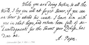 Alexander Pope, lettre au comte Halifax, 1714 - English School