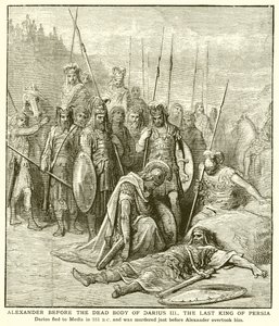 Alexandre devant le corps de Darius III, dernier roi de Perse - English School