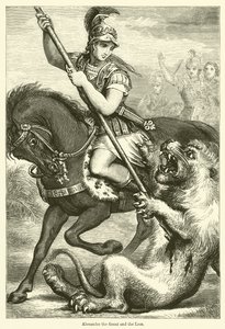 Alexandre le Grand et le lion (gravure) - English School