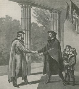 Alfred, Lord Tennyson, accueillant Giuseppe Garibaldi chez lui sur l