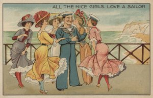 Toutes les jolies filles aiment un marin (lithographie en couleur) - English School