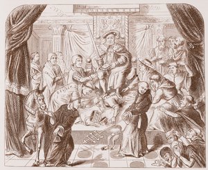 Image allégorique de Henri VIII piétinant le pape Clément, d
