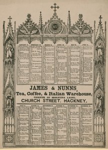 Almanach publié par James & Nunns - English School