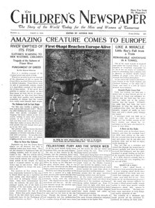 Créature étonnante arrive en Europe, première page de 