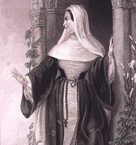 Une abbesse, vers 1845 (gravure) - English School