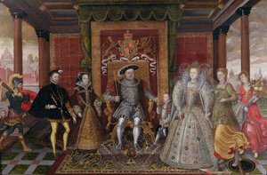 Allégorie de la succession Tudor : La famille de Henri VIII, vers 1589-95 - English School