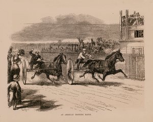 Un match de trot américain (gravure) - English School