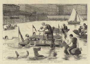 Une fête aquatique à Brighton (gravure) - English School