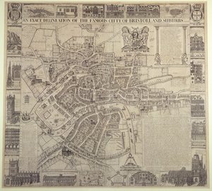 Une délimitation exacte de la célèbre ville de Bristol et de ses banlieues, par James Millerd, pub.1673 - English School