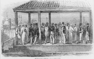 Une gare ferroviaire indienne, 1854 - English School
