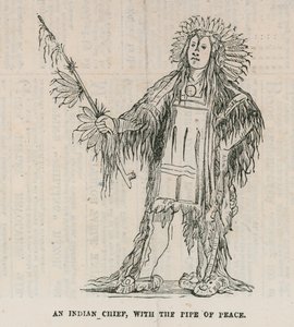 Un chef indien avec le calumet de la paix
