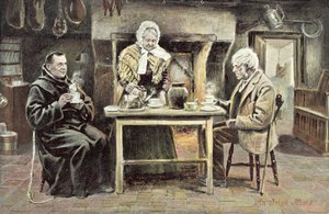 Un foyer irlandais (lithographie en couleur)