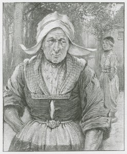 Une vieille femme hollandaise (litho) - English School