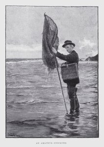 Un pêcheur amateur de crevettes (lithographie) - English School