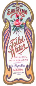 Étiquette de parfum art nouveau pour "eau de toilette san remo", c.1900 - English School