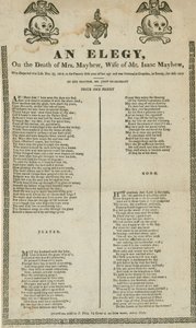 Une élégie sur la mort de Mme Mayhew, épouse de M. Isaac Mayhew - English School