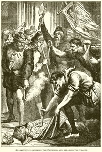 Les Anabaptistes pillant les Églises et brisant les Images - English School