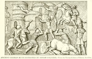 Huttes allemandes anciennes détruites par des soldats romains - English School