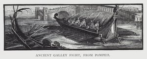 Combat de galerie antique, de Pompéi (gravure) - English School