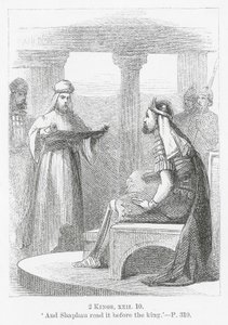 Shaphan en fit la lecture devant le roi" (gravure) - English School