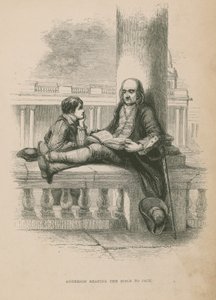 Anderson lisant la Bible à Jack; illustration de Poor Jack par Frederick Marryat - English School