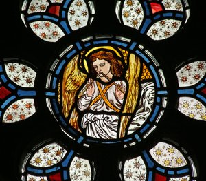 Ange jouant de la flûte - English School