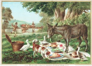 Animaux mangeant le pique-nique - English School