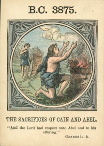 Anno Mundi : BC 3875, Les sacrifices de Caïn et Abel (lithographie couleur)